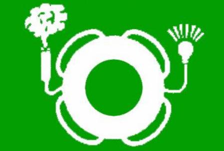 Symbol: lifebuoy with light and smoke