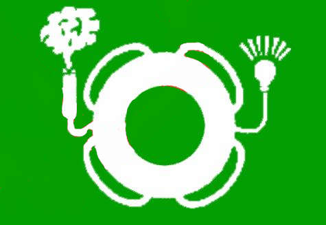 Symbol: lifebuoy with light and smoke