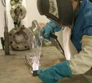 Worker welding