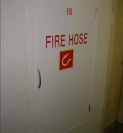 Fire hose door