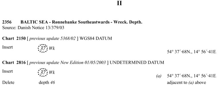 Английское извещение мореплавателю №2
