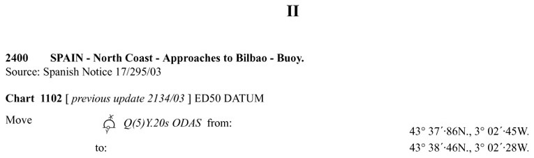 Английское извещение мореплавателю №6