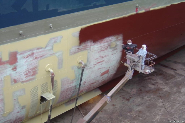 Покраска корпуса судна