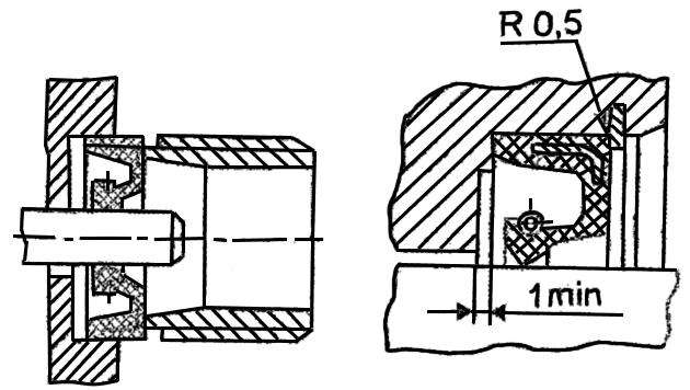Манжета на валу чертеж