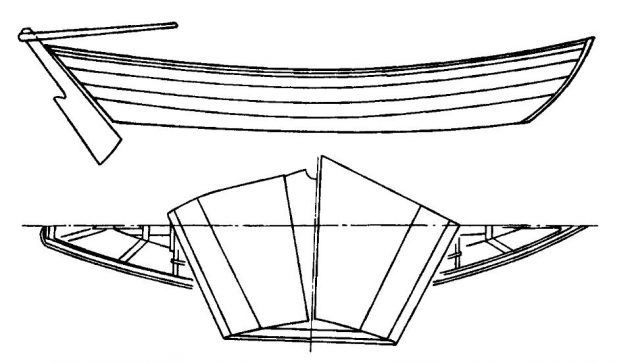 Чертеж гребной лодки