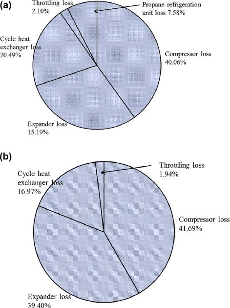 Energy losses in the natural gas liquefaction cycle