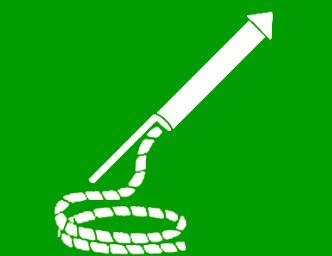 Symbol of line throwing appliance