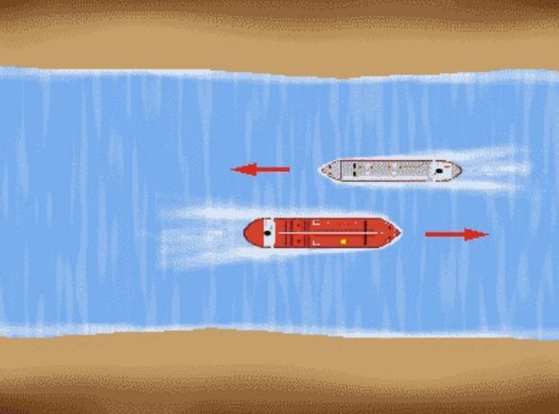 Ships travelling in the channel