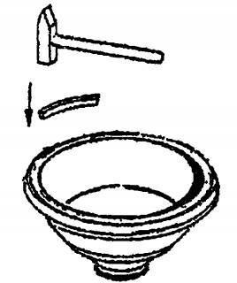Процесс выколодки молотком
