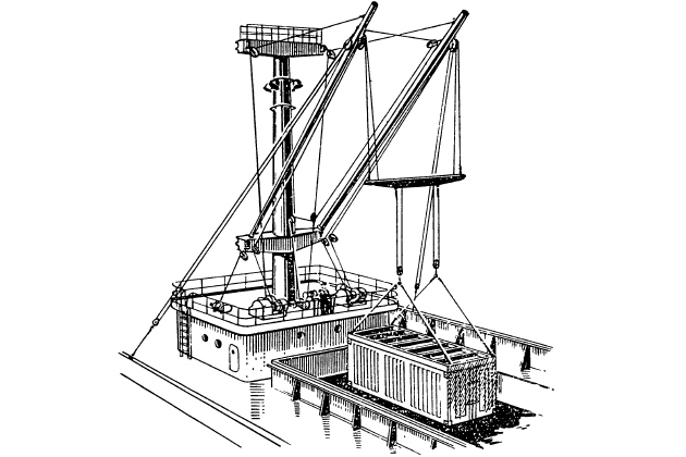 Вид парных поворотных стрел