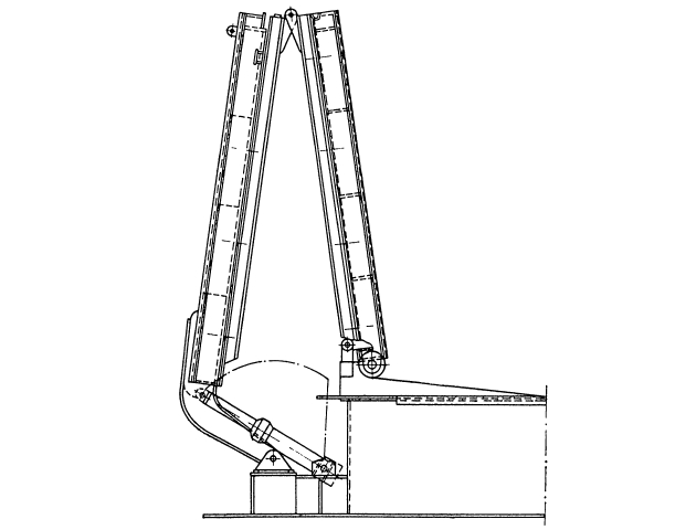 Схема шарнирно-соединенного люкового закрытия