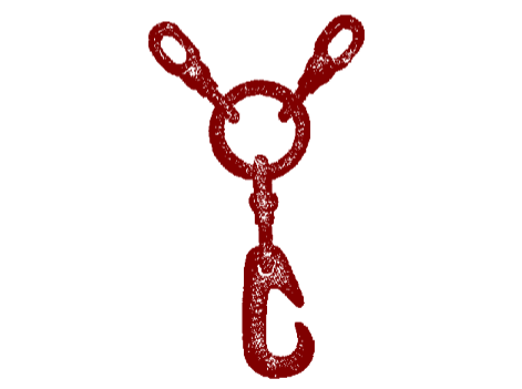 A cargo hook rigged for union purchase