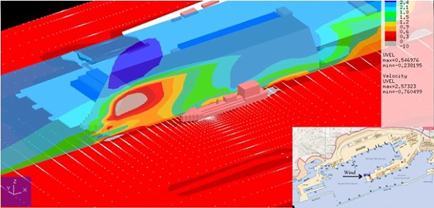 CFD representation of an LNG cloud release