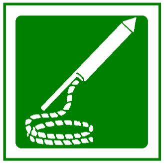 Sign: Survival craft pyrotechnics