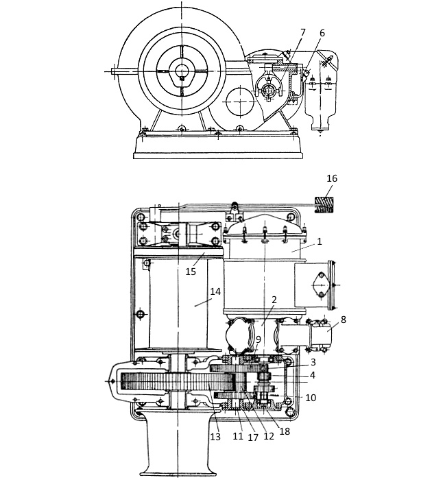 Вид электрической грузовой лебедки
