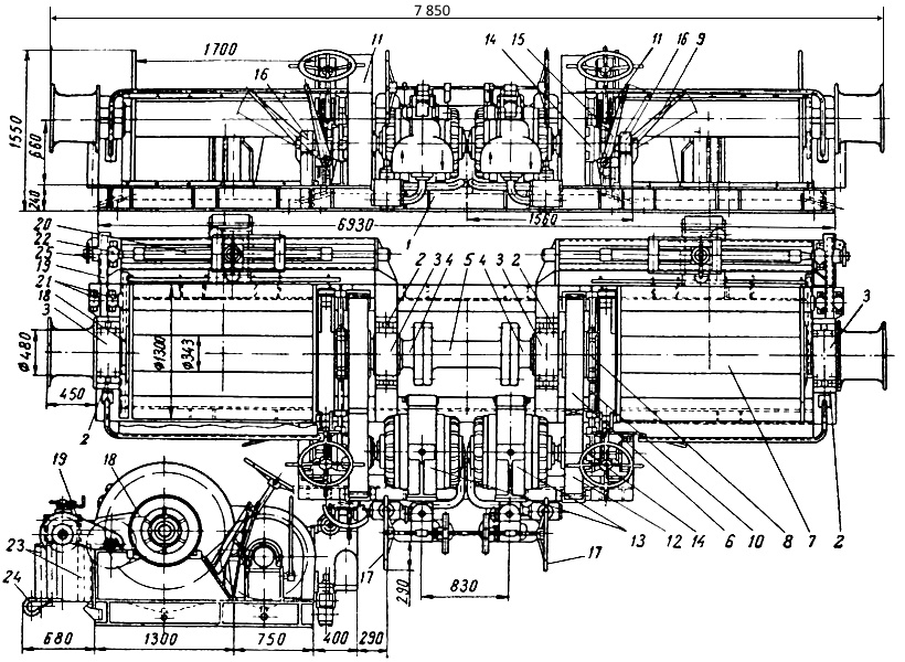 Вид гидравлической лебедки