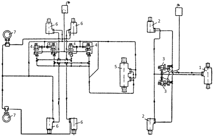 Схема гидравлических палубных механизмов