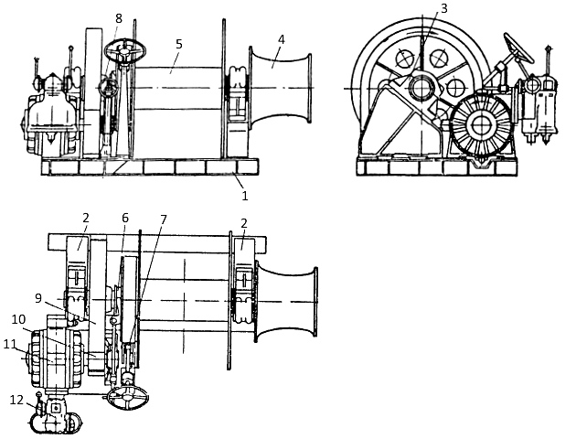 Вид гидравлической грузовой лебедки