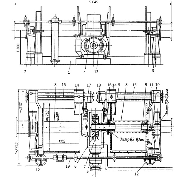 Схема траловой лебедки БМРТ