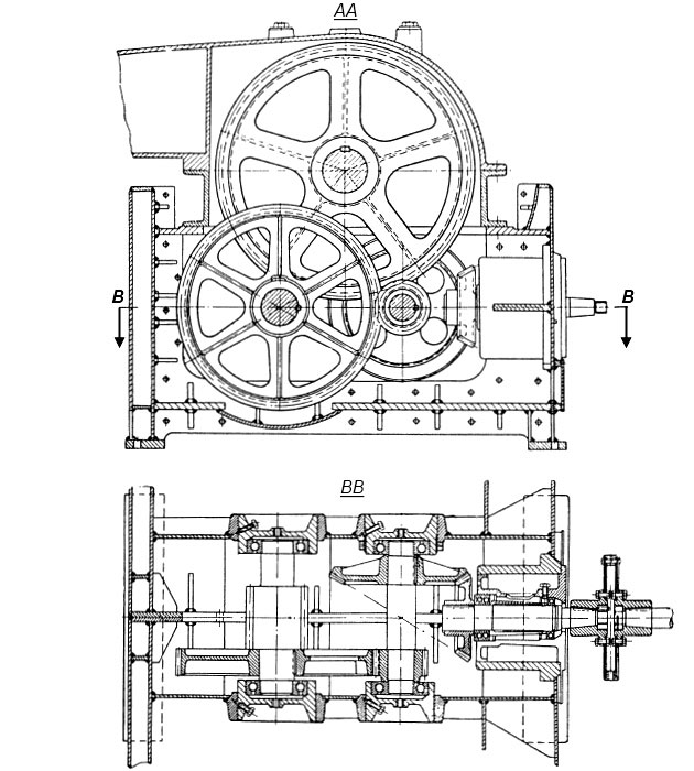 Схема редуктора лебедки