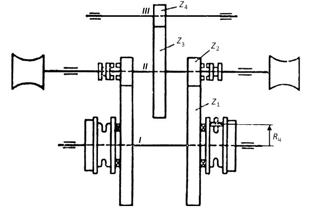 Схема расчета звездочки парового брашпиля