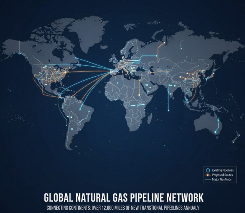Global Natural gas pipeline network