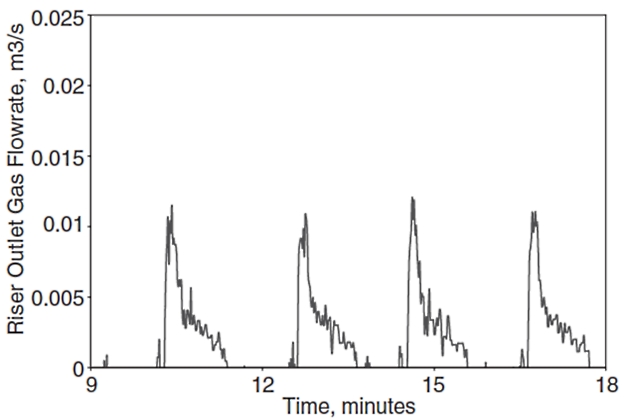 Scheme of the riser gas flow