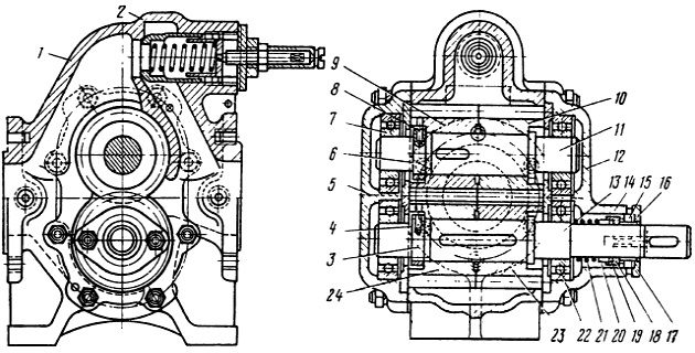 Конструкция шестеренного насоса РЗ-30