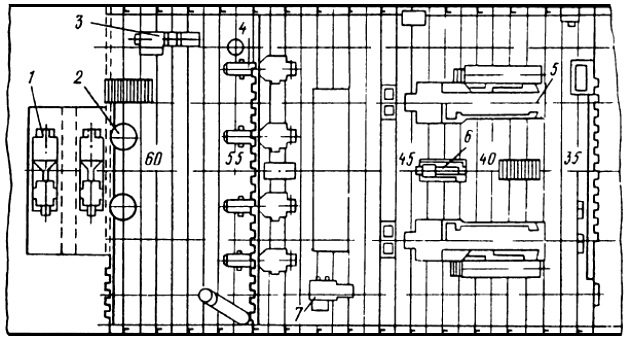 Схема расположения оборудования в отделениях судна