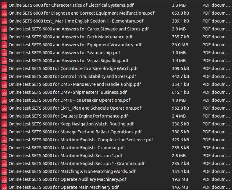 429 PDF файлов с ответами на тесты для моряков (CES, CBT, SETS) – готовьтесь уверенно! - Image 2