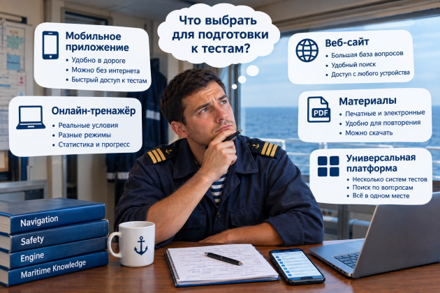 Моряк выбирает как подготовится к тесту